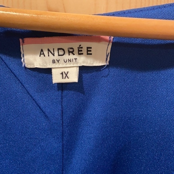 Andree by Unit Blue Dress Scalloped Neck Sheath Dress Size 1x - Picture 4 of 8